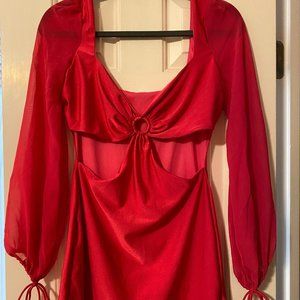 Lucy in the Sky Bright Pink Cutout Body Con Dress